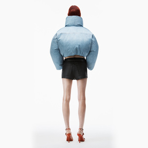 Custom-Made Winter Women's <b>Coat</b> Short Plus Denim Bread Cotton-<b>padded</b> Jacket Vintage Bubble Women's Clothing Premium Quality - Product Image 5