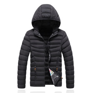 Veste d'hiver pour homme, style coréen, coupe slim, couleur unie, col montant, rembourrée en coton, manteau chaud d'hiver - Product Image 5