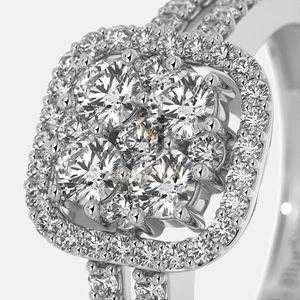 แหวนเพชรงานหมั้นสีทองคำขาว14K 18K สำหรับผู้หญิงผู้ชายวันครบรอบแต่งงาน - Product Image 4