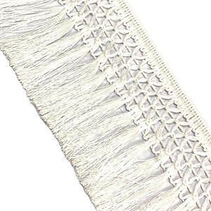 White Christmas Tree Decorations Polyester Fringes 3.5" for Garment & <b>Curtain</b> Use Customized Colors Wholesale Available - Product Image 1