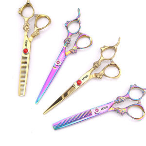 Tijeras de Peluquería Profesionales de Acero Inoxidable de 5 Pulgadas con Mango de Cerámica Afilado para Diestros, Color Morado - Product Image 1