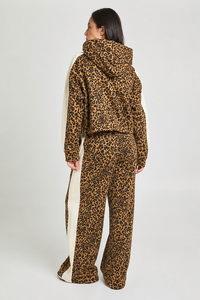Conjunto Deportivo de 2 Piezas con Estampado de Leopardo Original para Mujer, Sudadera con Capucha Premium y Pantalones Deportivos Casuales de Pierna Ancha - Product Image 2