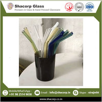 Pailles en verre transparentes écologiques réutilisables avec brosse de nettoyage pour cocktails, café glacé et eau