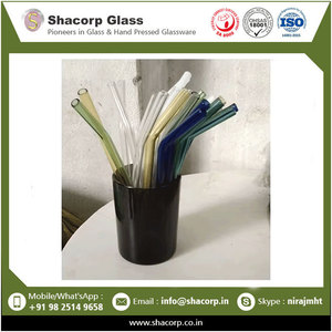 Eco Friendly Clear Glass <b>Straws</b> Reusable <b>Drinking</b> Tube Set with Cleaning Brush <b>for</b> Cocktails Iced Coffee and Water - Product Image 6
