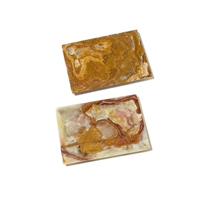 Plateau rectangulaire en onyx brun multi-tons, plateau de service décoratif en pierre naturelle, plateau en onyx de luxe fait main, fournisseur en gros - Product Image 2