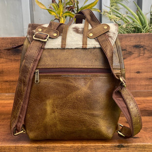 2025 Venta caliente Mochila de cuero de vaca real de moda Estilo occidental Unisex 2 en 1 Mochila escolar multiusos Venta al por mayor Ofertas a granel - Product Image 4