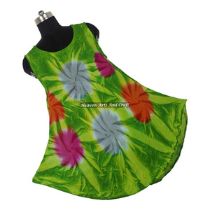 Magnifique robe longue maxi indienne en rayonne imprimée tie-dye, fabriquée à la main, pour femme - Product Image 6