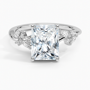 แหวน BOJ รุ่น 0149 ทรง Radiant Cut เงินแท้ 925 ประดับเพชรทรง Marquise แบบ Cluster Prong Setting แหวนเพชรเม็ดเดี่ยว 2 กะรัต สี D ความสะอาด VVS1 มอยส์ซาไนต์ GRA ลดราคา - Product Image 1