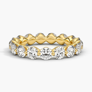 Bague en diamant à taille ronde avec griffes partagées et sertissage éternel complet - Product Image 2