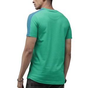 Camiseta de Manga Corta Verde para Hombre, Corte Ajustado, Cuello Redondo, Transpirable, Informal, Tejido de Punto, Poliéster - Product Image 2