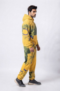 Survêtement à capuche oversize pour homme, tenue décontractée longue avec poches latérales, en polyester sublimé - Product Image 3