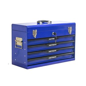 20-Inch Steel Portable Tool <b>Box</b> <b>with</b> <b>Lock</b> Closure Metal Drawers and Powder Coating Organizer for Tool Storage - Product Image 1
