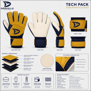 Guantes de Portero de Fútbol Retro Dravelle Industry, Corte Negativo, Diseño Vintage, Equipo de Portero al por Mayor - Product Image 3