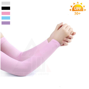 Light Blue UV Protection Arm Sleeves For Adults Unisex Spandex Polyester Cooling Breathable <b>Sunscreen</b> UPF 50+ - Product Image 5
