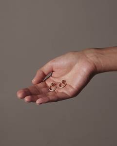Pendientes de Aro Abiertos de Plata de Ley 925 con Pavé de Moissanita y Diamantes Chapados en Oro para Mujer, Regalo - Product Image 4