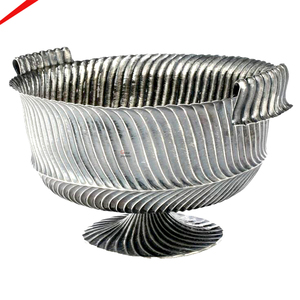 Metal Fruit Bowl Silver Finished Food Serving Classic Modern Bowl Food Serving Bowl Metal <b>Plain</b> Decorative Salad - Product Image 5