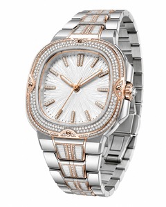 Luxury Women's Analog Quartz <b>Watch</b> With <b>Diamond</b> Accents Square Case Stainless Steel Band - Product Image 6