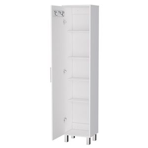 Buccan Laundry <b>Storage</b> Cabinet with <b>White</b> Finish Stylish Wicker Laundry <b>Baskets</b> - Product Image 3