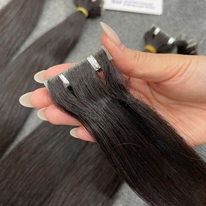 เทปต่อผมสีดำแบบหยักศก น้ำหนัก 100 กรัม ผมตรงสีธรรมชาติ ผมแท้เวียดนามแบบ Remy  ทอสองชั้น มีสินค้าพร้อมส่ง - Product Image 3