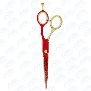 Ciseaux de barbier rouges en acier inoxydable japonais, parfaits pour les stylistes, 5,75 pouces, ciseaux de coupe de cheveux en acier inoxydable, ciseaux de barbier - Product Image 3