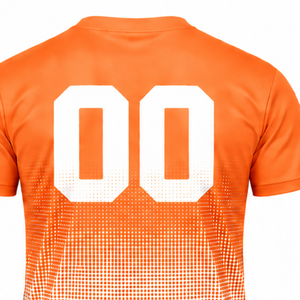 Bright Orange and <b>White</b> Gradient Sublimation T <b>Shirt</b> <b>Men</b> <b>Short</b> <b>Sleeve</b> Crew Neck Custom Printed Sports Training Performance - Product Image 4