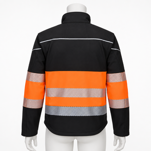 Veste de sécurité haute visibilité, vêtements de travail réfléchissants, softshell imperméable, coupe-vent, manteau d'hiver haute visibilité pour la construction, la circulation, les hommes - Product Image 4