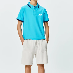 เสื้อโปโลเด็ก แขนสั้น ลายทางสีขาว ผ้าฝ้ายสีดำ สำหรับชุดนักเรียน - Product Image 4