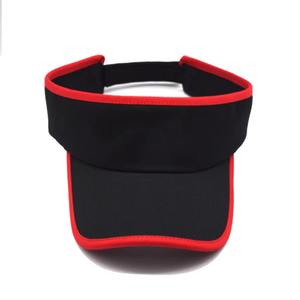 Casquette de sport unisexe noire avec bordure rouge, protection UV, 100% coton, réglable, pour course à pied, tennis, golf, été - Product Image 2