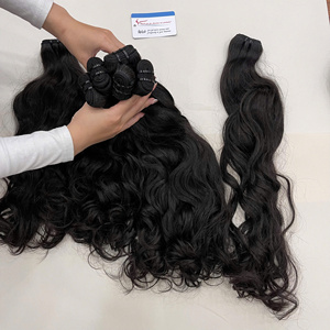 Extensions de cheveux ondulés naturels tendance, 100 % cheveux vietnamiens, mèches épaisses avec pointes pleines, finition haut de gamme, stock massif disponible - Product Image 6