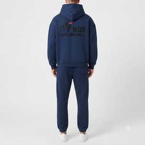 Survêtement Homme Oversize Streetwear en Polyester/Coton Lourd, Conception Personnalisée OEM, Motifs Imprimés Strass, Vente en Gros - Product Image 3