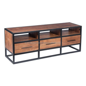 Meuble TV industriel en bois de manguier 2026 avec porte coulissante pour salon et chambre – Meuble en bois le plus vendu à prix abordable - Product Image 1