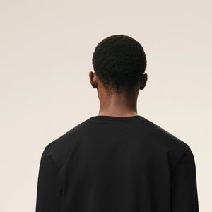 T-shirt Homme 100% Coton Oversize à Épaules Tombantes, Streetwear Uni Lourd à Manches Longues, Couleur Unie 2026 - Product Image 5