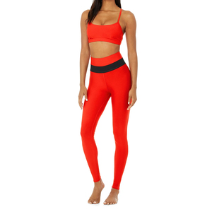 Women's Spandex/Nylon High Quality <b>Crop</b> <b>Top</b> Fitness Wear Breathable Comfortable Yoga Set Plus Size 2-Piece Eco-Friendly - Product Image 2
