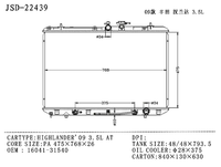 Radiateur en aluminium de haute qualité JD pour 2009 3.5LAT OE 1604131540 JSD-22439 Garantie de 12 mois