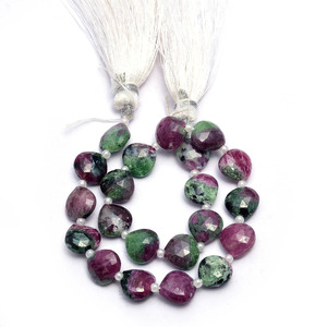 Cuentas facetadas de zoisita AAA+ de 8 mm en forma de corazón, cuentas sueltas de zoisita rubí natural rara, piedras semipreciosas para la fabricación de joyas. - Product Image 3
