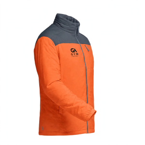 Veste Softshell Orange Décontractée Hiver GYM Active Col Montant Logo Avant Fermeture Éclair Intégrale Imperméable Écologique Anti-UV à Capuche - Product Image 2