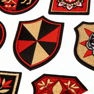 Custom Logo Flower <b>Iron</b> <b>On</b> Embroidered Patches Designer Woven Embroidery Badges for Clothing Wholesale - Product Image 1