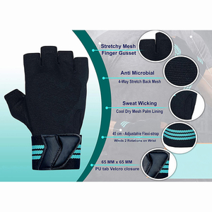 Full Palm Protection Weight Lifting Gym Gloves Men And Women Half Finger Bodybuilding Fitness Gloves With Adjustable Wrist Strap - Product Image 3