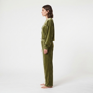Conjunto de Sudadera y Pantalones de Terciopelo para Mujer, Bordado Personalizado, Cuello Redondo, Bloques de Color, Transpirable, Ropa Deportiva de Invierno - Product Image 4