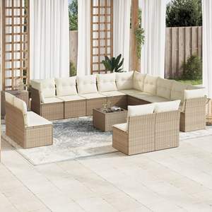 Ensemble de canapés de jardin beige crème - Product Image 1