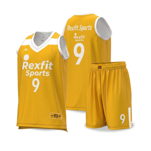 ชุดเสื้อบาสเก็ตบอล Rexfit Sports แบบซับลิเมชั่นไล่เฉดสีม่วงส้ม คอวี แขนกุด ผ้าตาข่ายระบายอากาศได้ดี สำหรับผู้ใหญ่ ทรงสปอร์ต - Product Image 5