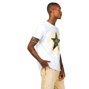 T-shirt d'été pour homme à imprimé étoiles, col rond, manches courtes, tendance décontractée, 100% coton pur, vacances, extérieur, rue, grande taille - Product Image 3