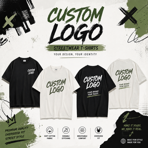 เสื้อยืดสตรีทแวร์วินเทจพิมพ์โลโก้ตามสั่ง ทรงโอเวอร์ไซส์ แขนสั้น คอกลม ผ้าฝ้าย 100% ระบายอากาศได้ดี - Product Image 1