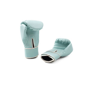 <b>Light</b> Blue PU Boxing Gloves with Velcro Wrist Closure for Unisex Training and Sparring - Product Image 5