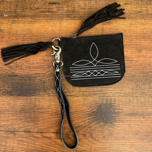 Haute qualité botte point daim cuir pochette d'argent Portable personnalisé porte-monnaie avec bracelet carte de crédit sac à main femmes Mini portefeuilles - Product Image 3