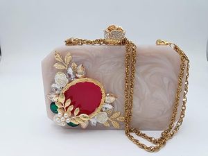 Bolso de mano de resina con efecto piedra, acrílico, para mujer, tipo bandolera, para fiesta, de noche, estilo celebridad, con efecto mármol - Product Image 4