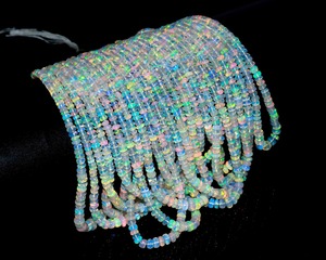 Perles rondes lisses en opale d'Éthiopie de haute qualité, 3-5 mm, 16 pouces, brin d'opale de feu pour la fabrication de bijoux, collier, bracelet, boucles d'oreilles - Product Image 3