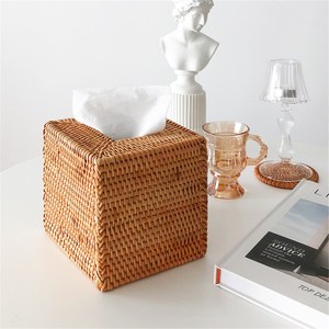 Stylish Tissue Box Natural <b>Rattan</b> Tabletop Organizer Supplier Lightweight Eco Friendly Handmade from Vietnam - Product Image 3