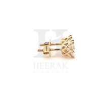 Pendientes de Oro Sólido de 14K/18K con Diamantes Cultivados en Laboratorio de Corte Brillante Redondo de 1-4ctw VVS1 y Moissanita con Cierre de Rosca
