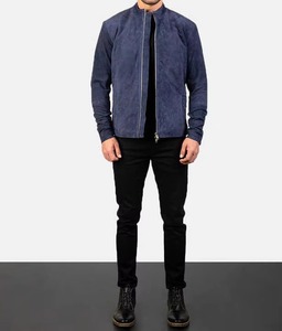 <b>Men's</b> Street Style Outerwear Suede <b>Jacket</b> Front Logo Lightweight Breathable Custom Zip-up Windbreaker Coat Wholesale Price - Product Image 4